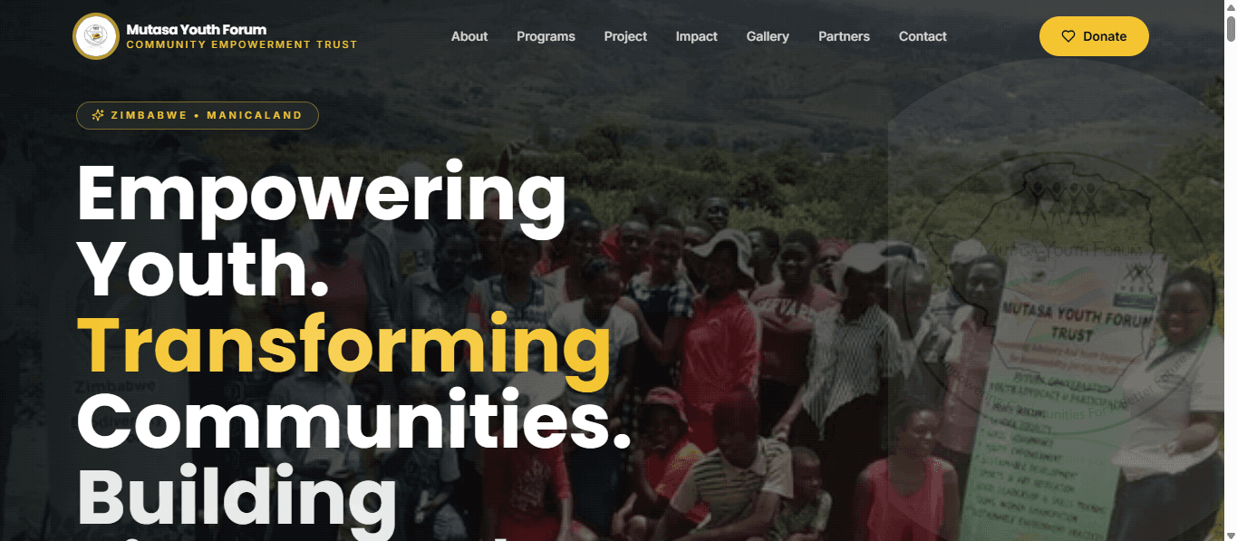 Mutasa Youth Forum — Website by KuWeX Studios