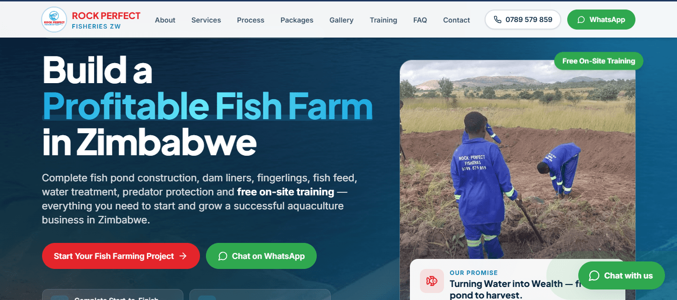 Rock Perfect Fisheries ZW — Website by KuWeX Studios